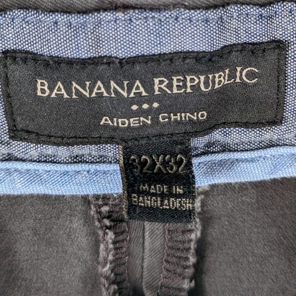 Banana Republic Aiden Chino 34x31 Men’s Pants Gray Stretch Cotton Casual Modern - Picture 3 of 4